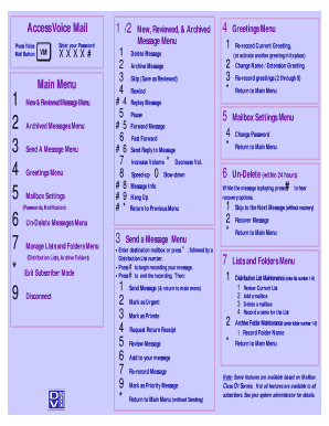 Access Voice Mail 12New Reviewed Archived Greetings
