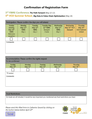 Confirmation of Registration Form - reseauvcoca