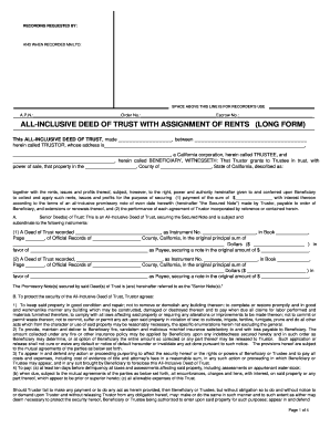 All-inclusive deed of trust with assignment of rents (long ... - Teamv.org - teamv