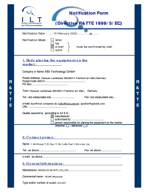 Notification Form Institut Luxembourgeois Directive RTTE