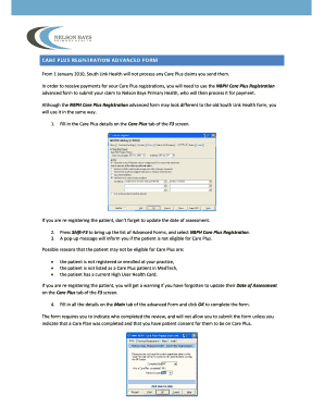 Care Plus Registration Advanced Form - static bewell org