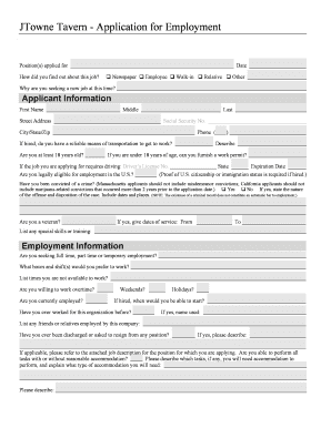 fill out a job application