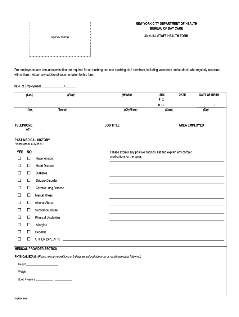 staff form nyc 1992 Preview on Page 1