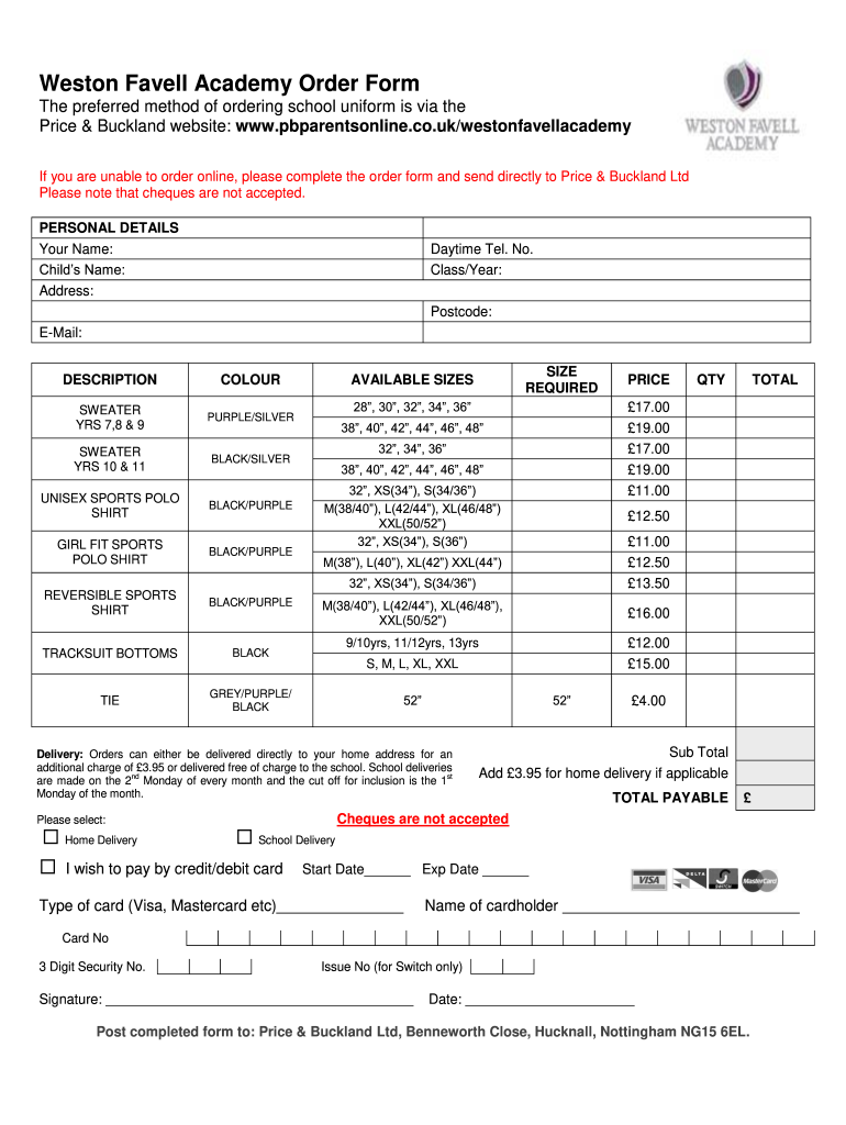 weston favell academy uniform Preview on Page 1