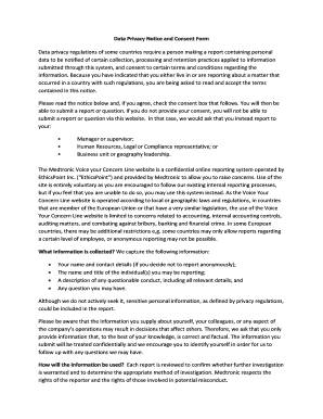 Fillable Online Data Privacy Notice and Consent Form Fax Email Print ...