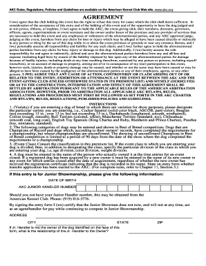 American Kennel Club Entry Form