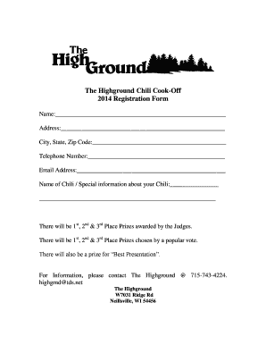 Resignation letter format for nurses - The Highground Chili Cook-Off 2014 Registration Form - thehighground