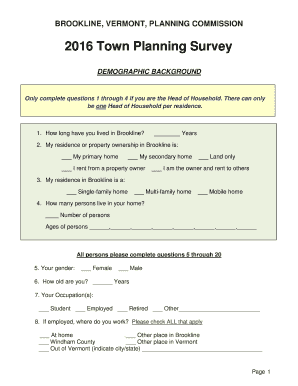 Mental status examination rapid record form - 2016 Town Planning Survey - bbrooklinevtbbcomb