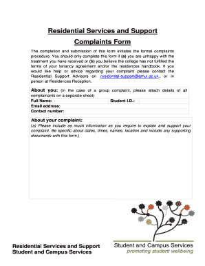 Residential Services and Support Complaints Form - residences qmul ac