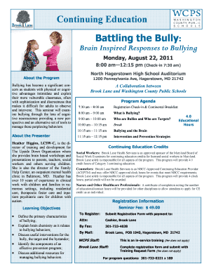 Continuing Education Battling the Bully - Brook Lane - brooklane