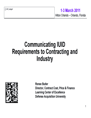 Fillable Online Communicating IUID Requirements to Contracting and ...