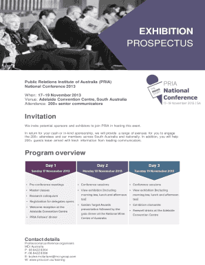 Fillable Online Exhibition prospectus - Public Relations Institute of ...