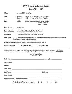 2014 Lorena Volleyball Camp June 16th 19th - lorenaisdnet