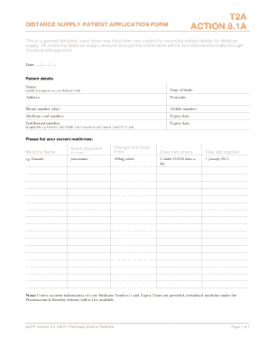 Distance Supply Patient Application Form