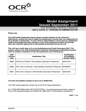 What is an administrative order of assignment unit