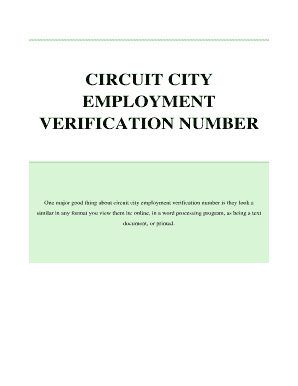 Circuit city employment verification number - Instructiongurucom