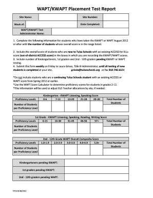 Ngis calculator - WAPTKWAPT Placement Test Report - SchoolMessenger