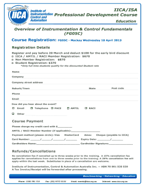 Instrumentation & Control Fundamentals, may be recognised by Engineers Australia in