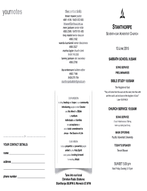 fillable online stanthorpe adventist org bulletin trifold