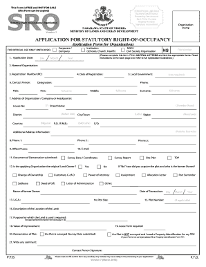 This Form is FREE and NOT FOR SALE FOR OFFICIAL USE ONLY