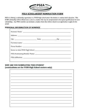 BPSEAb SCHOLARSHIP NOMINATION FORM - poway-psea