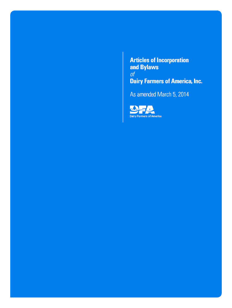 Articles of Incorporation and Bylaws of Dairy Farmers of America, Inc ... Preview on Page 1