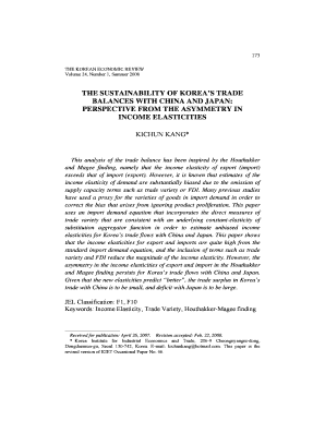 THE SUSTAINABILITY OF KOREAS TRADE BALANCES WITH CHINA - kea ne