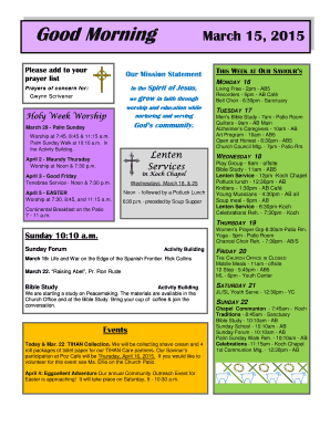 Good Morning March 15 2015 - blutherantucsonbborgb