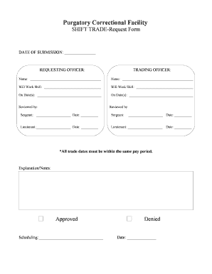 printable governmental templates to fill out download shift trade form