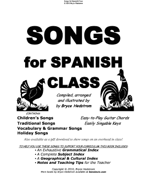 Songs for Spanish Class - Bryce Hedstrom