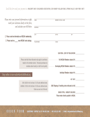 ORDER FORM - Waldorf Early Childhood Ctr - waldorfearlychildhood