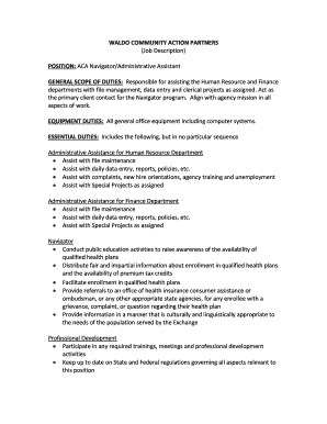 Sample letter of duties and responsibilities image