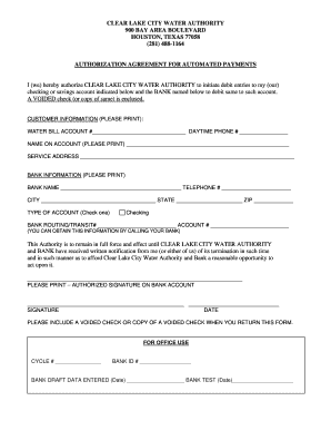 How can i get a copy of my 2290 - Automatic draft application - Clear Lake City Water Authority - clcwa