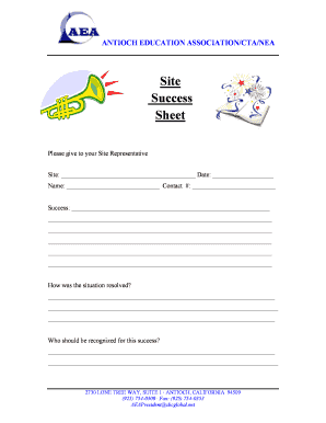 N600 form - To download Site Success Form - Antioch Education Association - antiochteachers