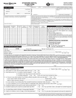 Fillable Online STANDARD DENTAL CLAIM FORM Please print - bTEIBASb Fax ...