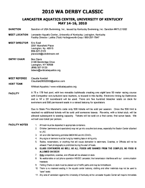 Land lease agreement - 2010 WA DERBY CLASSIC - bwildcataquaticsbborgb