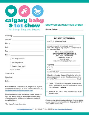 Advertising Rates & Specs for Show Guide