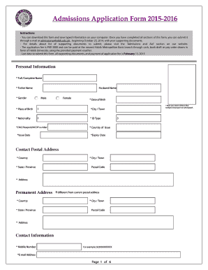 Admissions Application Form 2015-2016 - Habib University