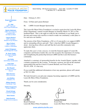 Sponsorship letter template - LMPD Awards Sponsorship Letter BOD