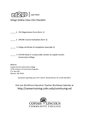 Ed2go Online Class CEU Checklist - Career Technical and - careertraining colin
