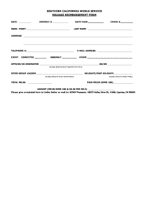 Mileage claim template - SOUTHERN CALIFORNIA WORLD SERVICE MILEAGE REIMBURSEMENT FORM - scws-al-anon