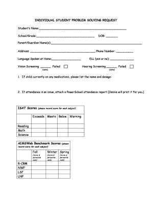 Fillable Online Individual Problem Solving Request Form Fax Email Print ...