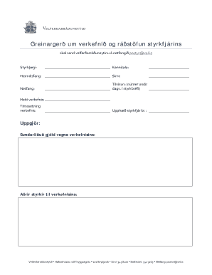 Greinarger um verkefni og rstfun styrkfjrins