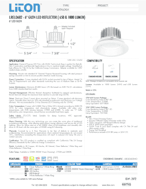 Lreld602 - 6" gu24 led reflector ( 650 & 1000 lumen) - LITON Lighting