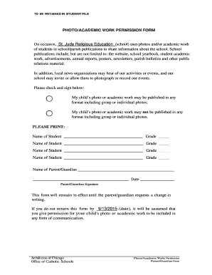 Photo Release Form - St. Jude the Apostle - stjudetheapostle