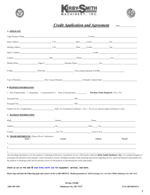 Credit Application and Agreement