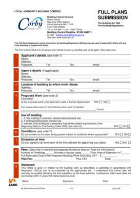 Full Plans Submission Notice