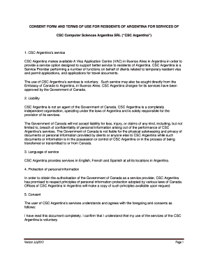 Visa Application Consent Form