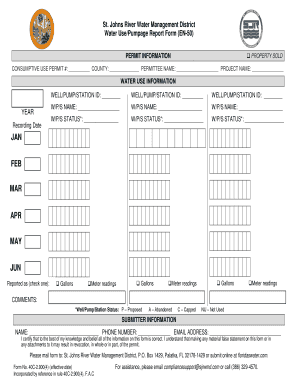 Second mortgage forms - Form No. 40C-2.900(4) EN-50 Water Use-Pumpage Form