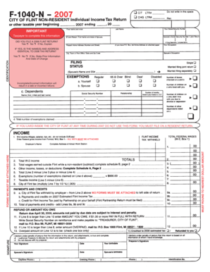 F-1040-N 2007 Tax Form